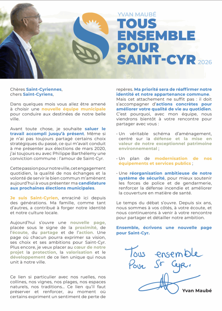 Programme Yvan Maube Municipale 2026